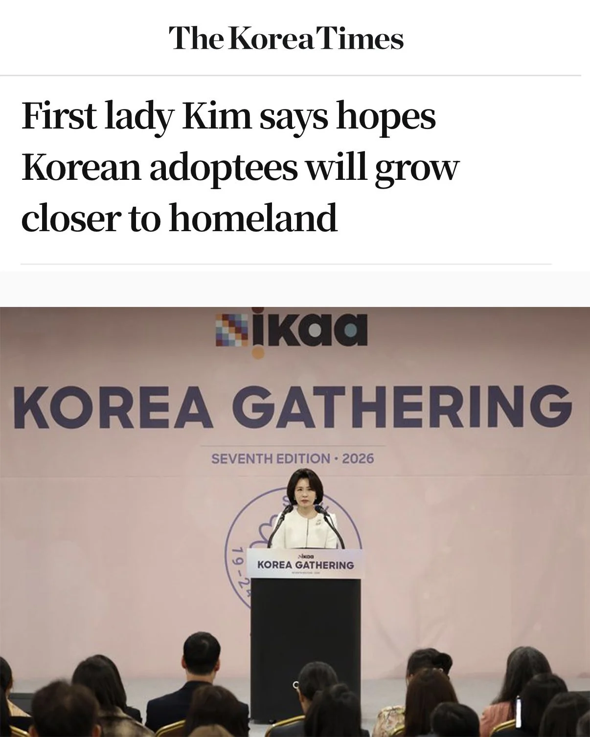 My Official Response to the First Lady of South Korea