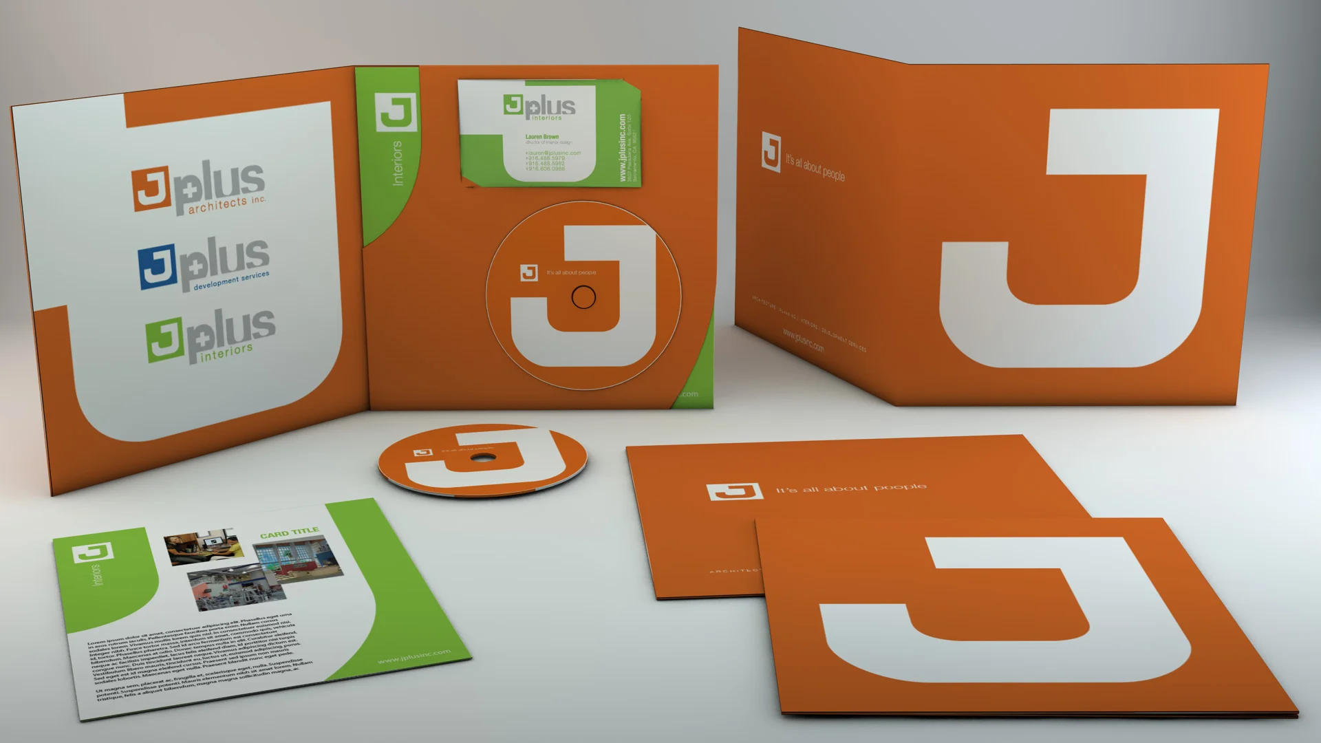 Here you can see how the brochure looks, both folded and unfolded with media included inside.