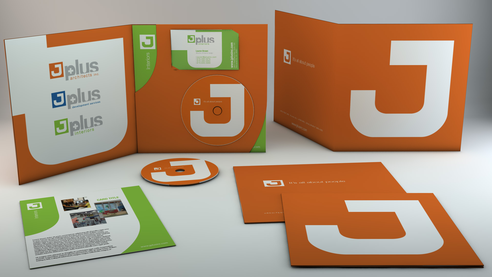 Here you can see how the brochure looks, both folded and unfolded with media included inside.