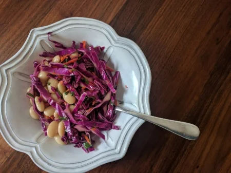 Beans + Slaw + .... (try chicken or feta)
