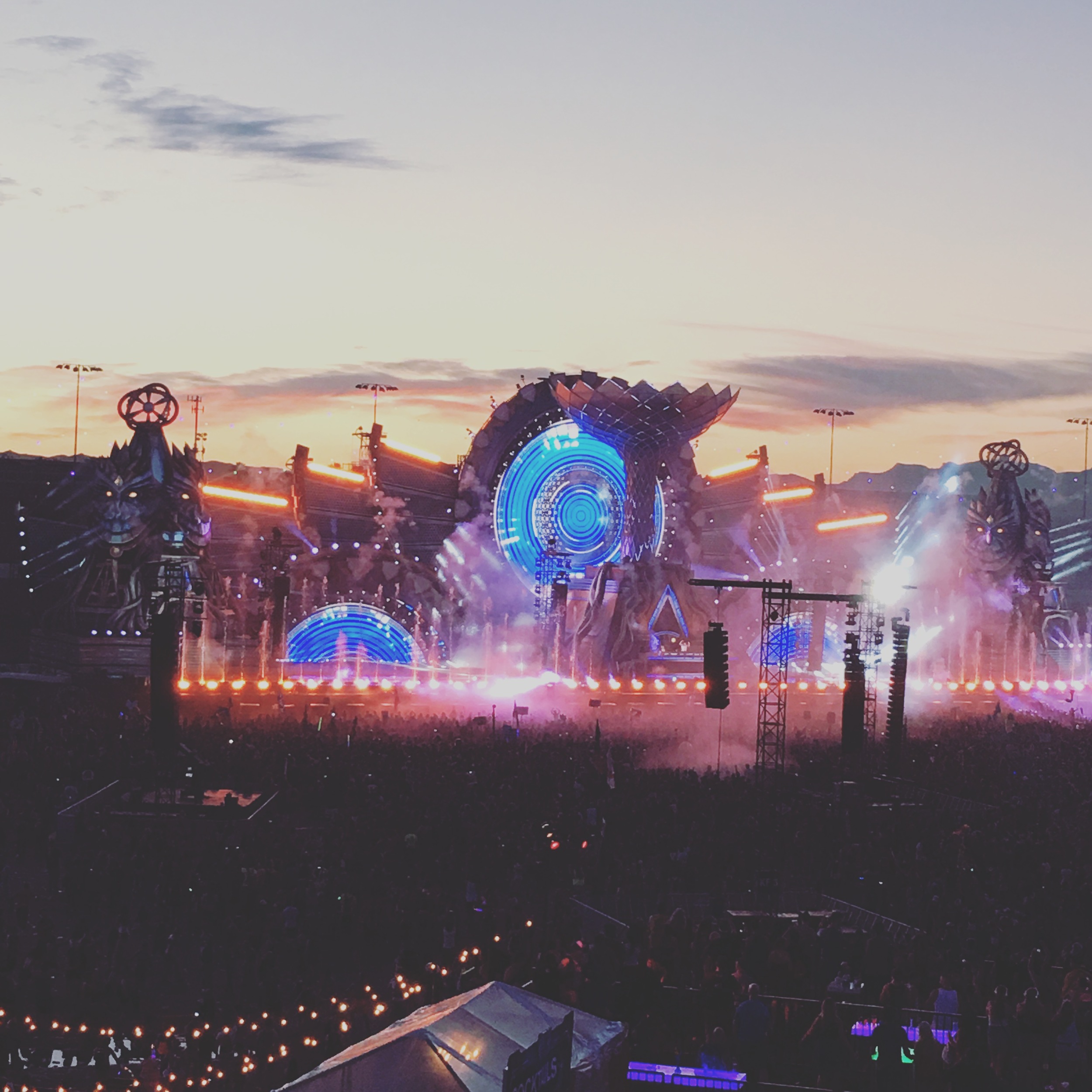 Picture I took from a Farris Wheel of the main stage at sun rise.