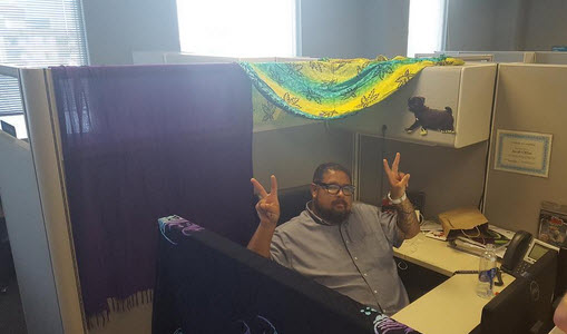 In my personal cubicle "playa"