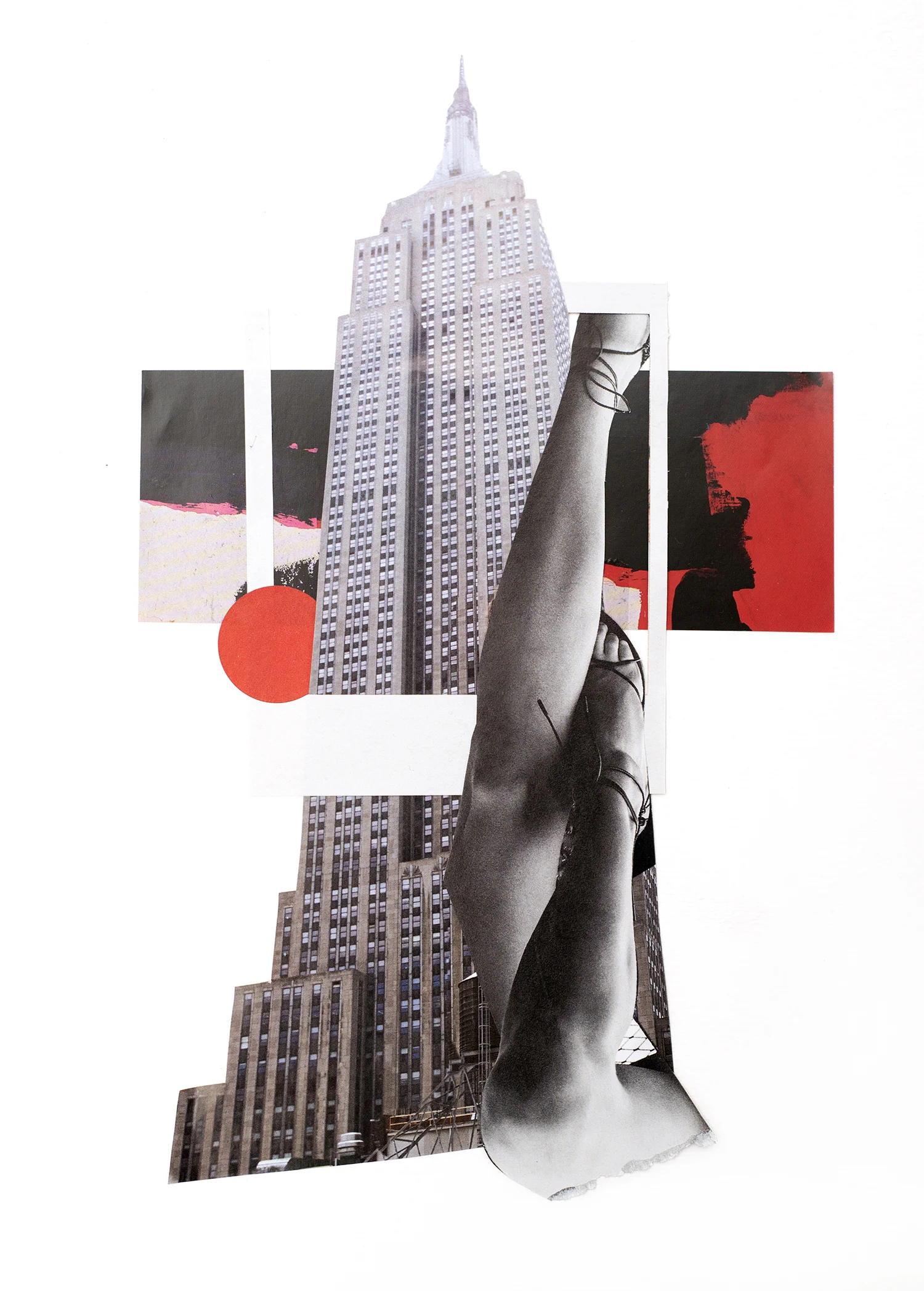 Woman Study 041819-01 , 2019 Catalog, magazine, and sticker on watercolor paper 11 1/4 x 8 1/4 inches