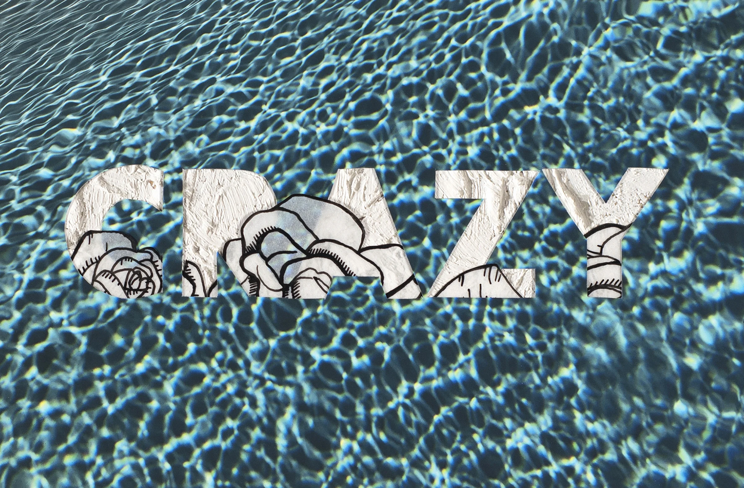 Crazy (Ryman) , 2019 ⋓ Archival pigment print, auction catalog, ink, and vellum in artist frame Image 5 7/8 x 9 inches