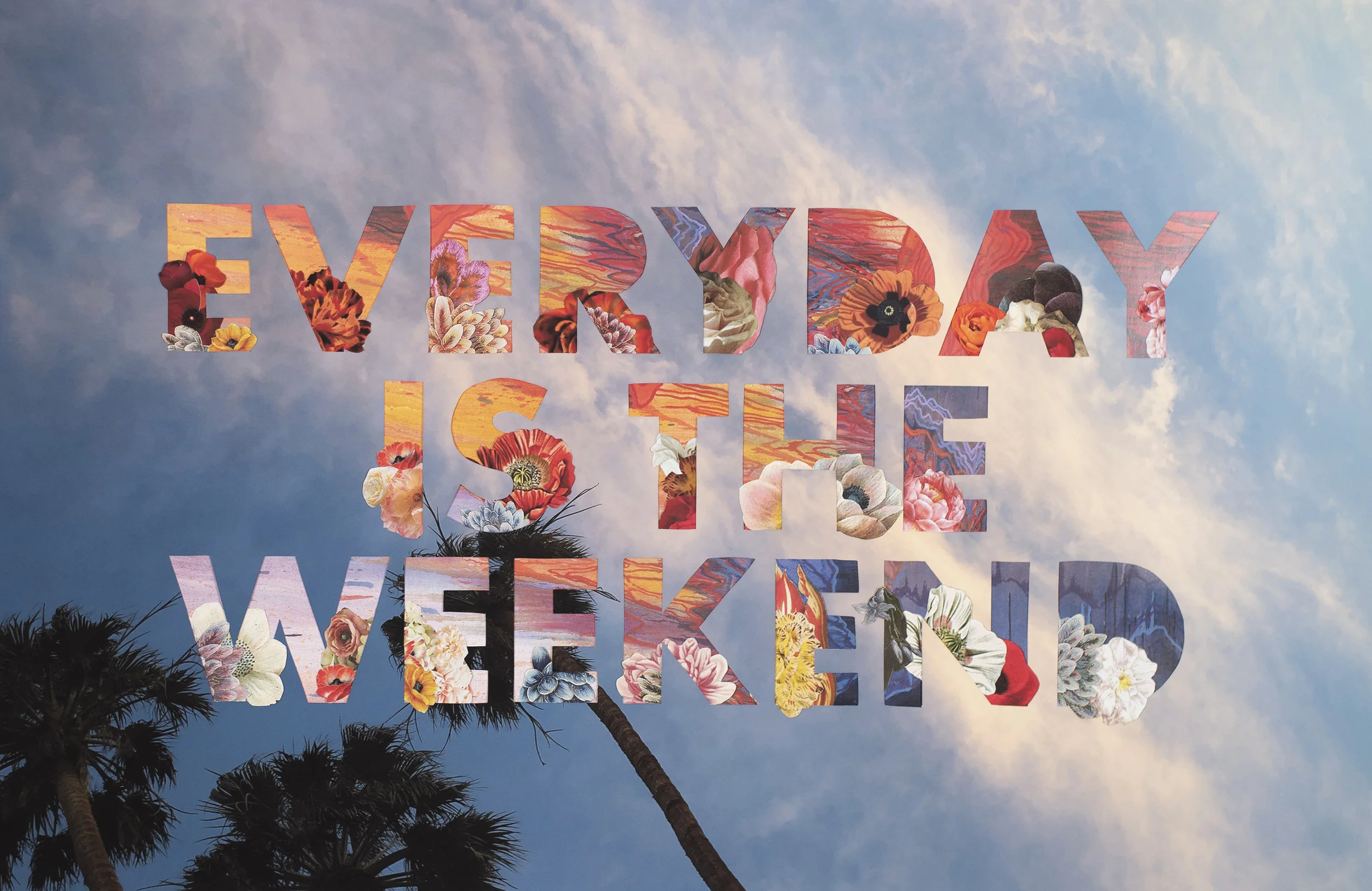 Everyday Is The Weekend (Palm Springs) , 2019 Archival pigment print, auction catalog, magazine, and printed materials Image size 13 x 20 inches