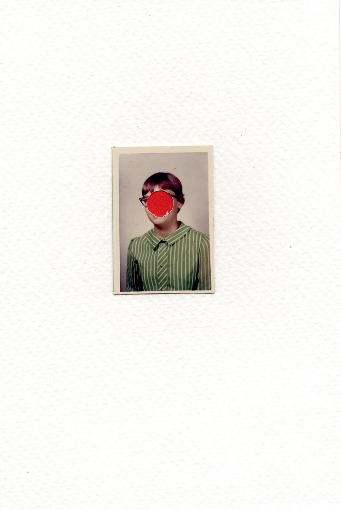 Recollection II 11, 2026, Vintage photograph and auction catalog on watercolor paper, 6 x 4 inches