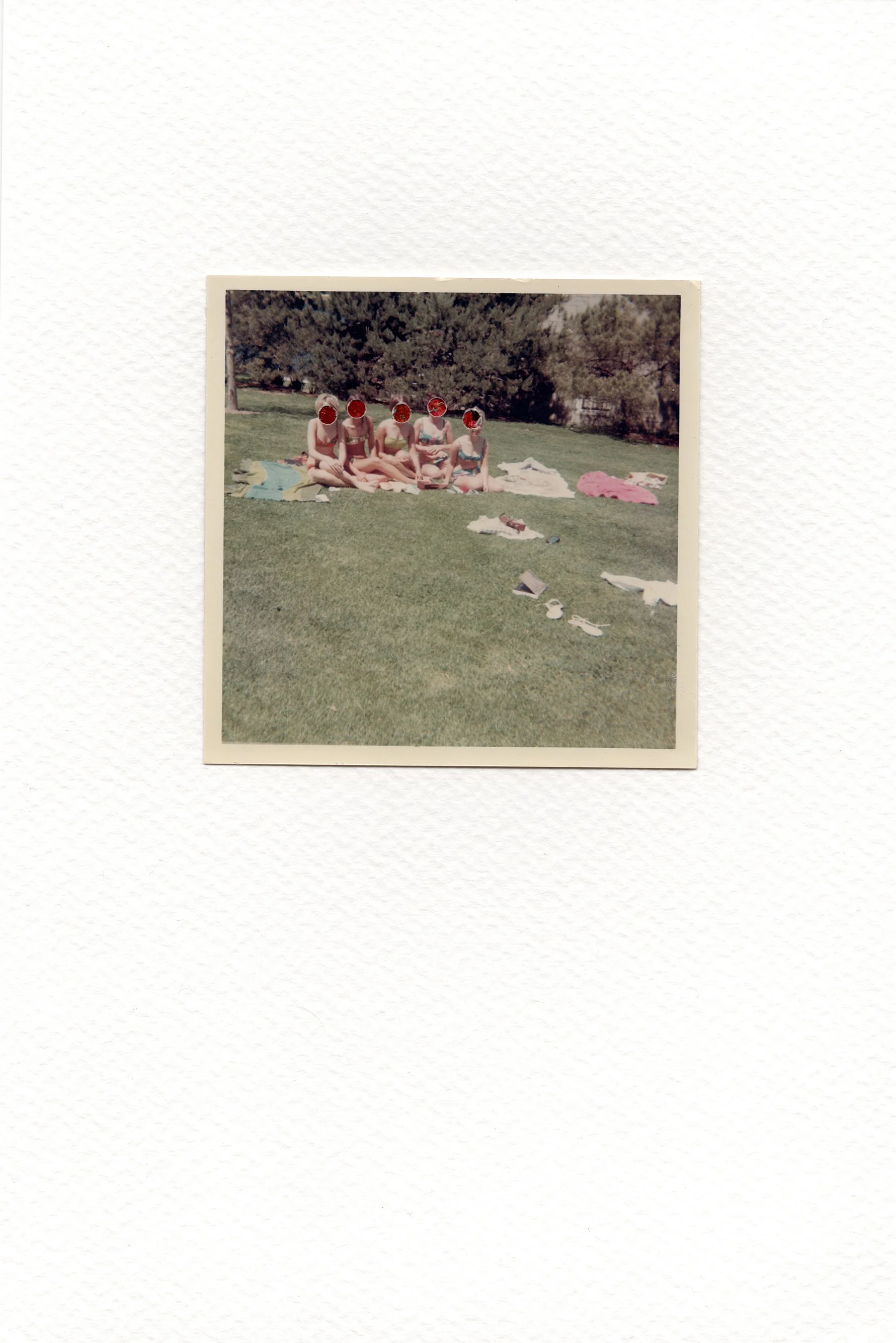 Recollection II 09, 2026, Vintage photograph and auction catalog on watercolor paper, 9 x 6 inches
