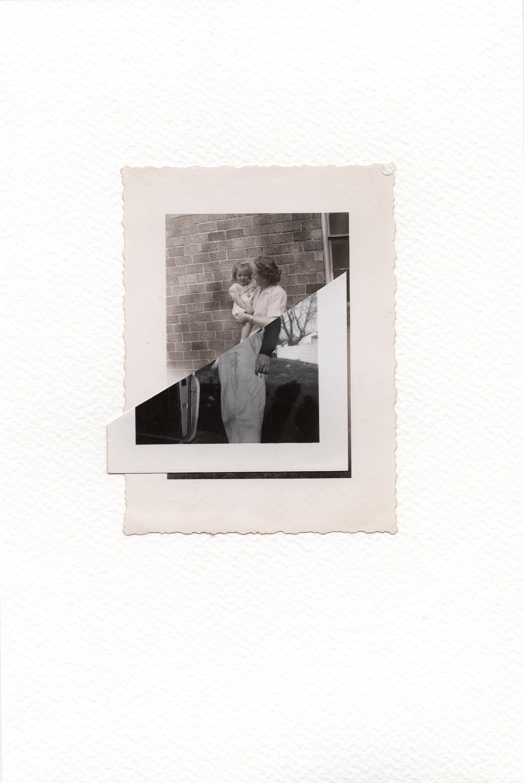 Recollection 15, 2025 Vintage photographs on watercolor paper 9 x 6 inches