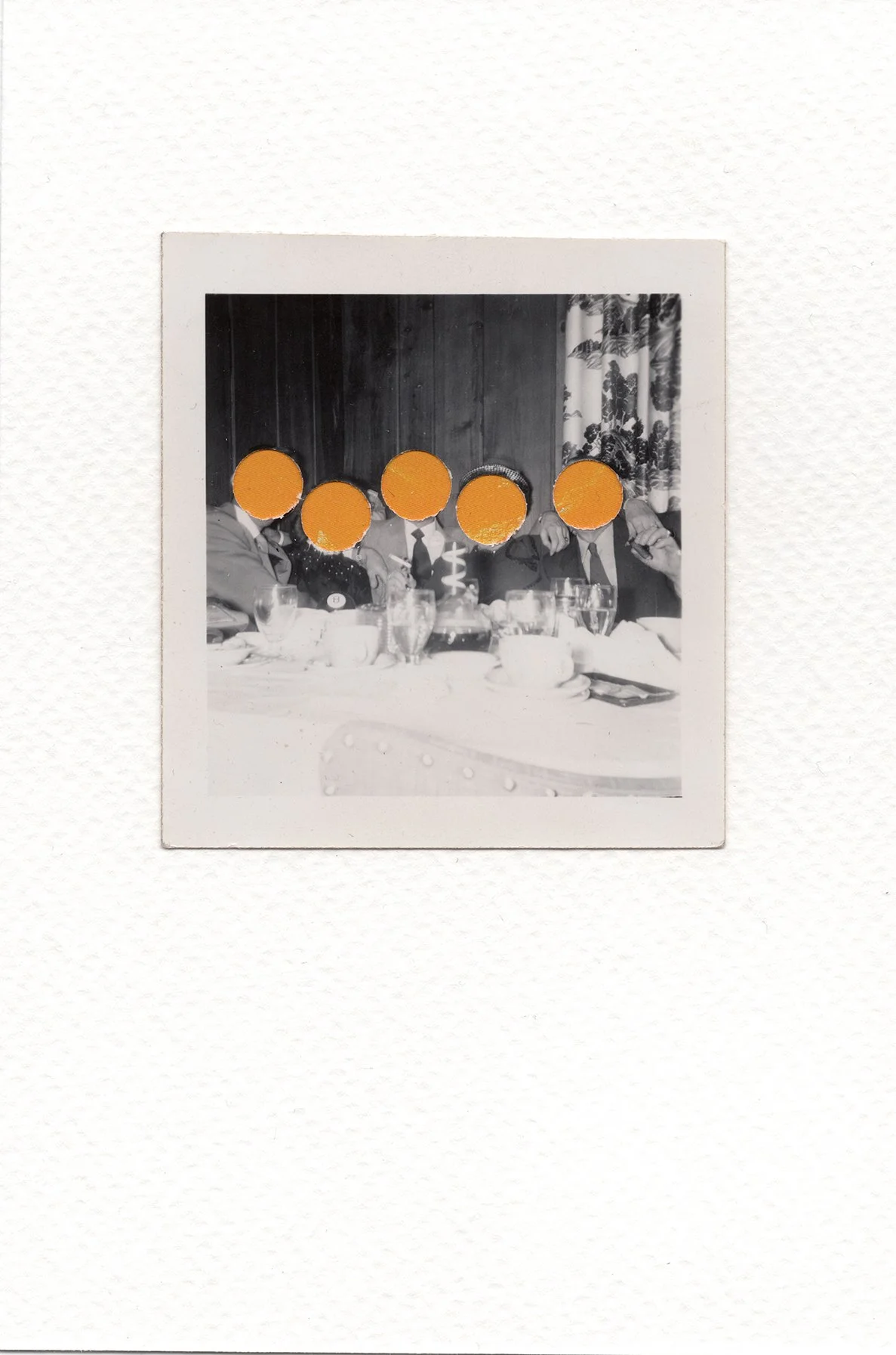 Recollection II 10, 2026, Vintage photograph and auction catalog on watercolor paper, 6 x 4 inches