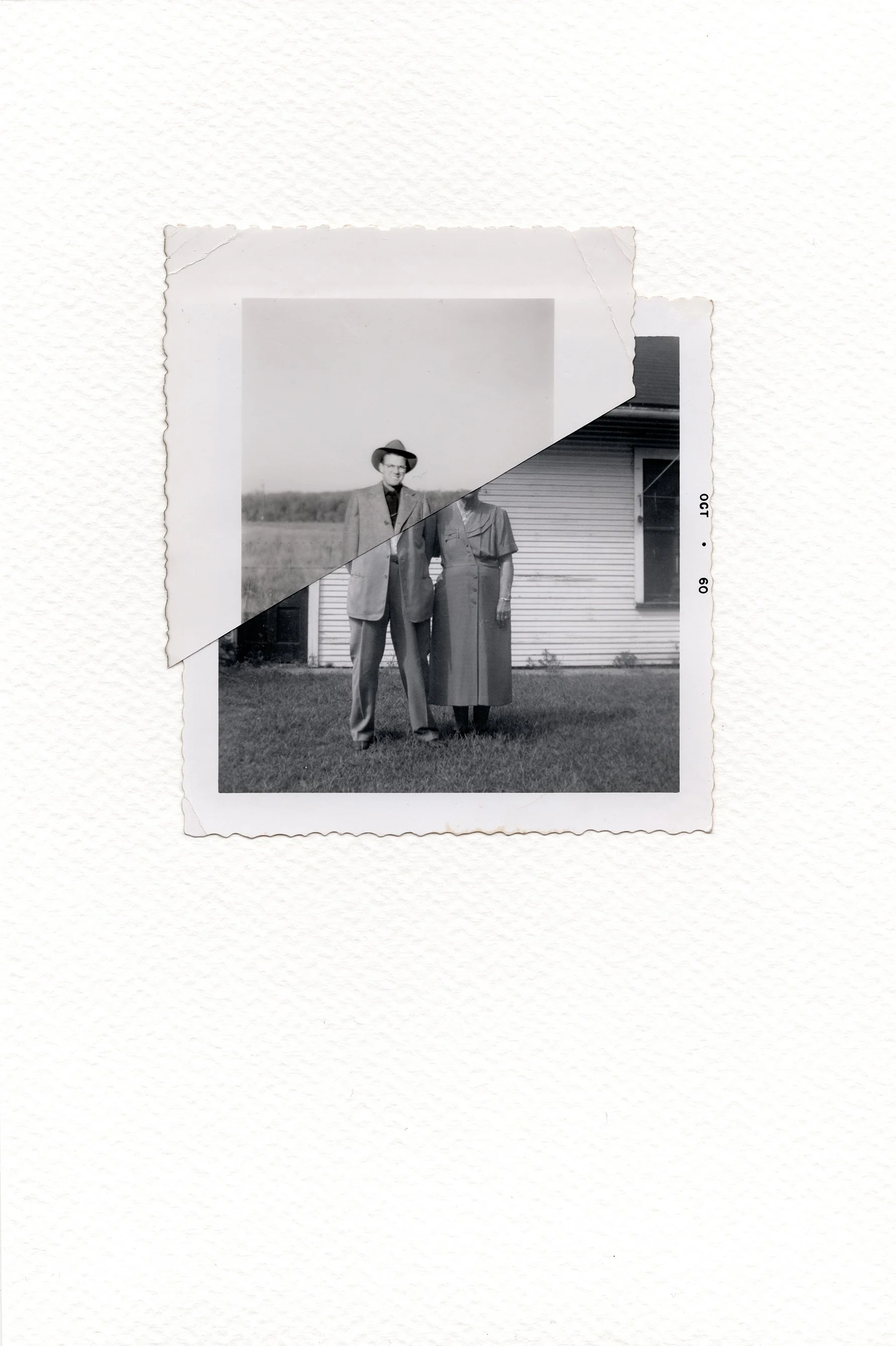 Recollection 14, 2025 Vintage photographs on watercolor paper 9 x 6 inches