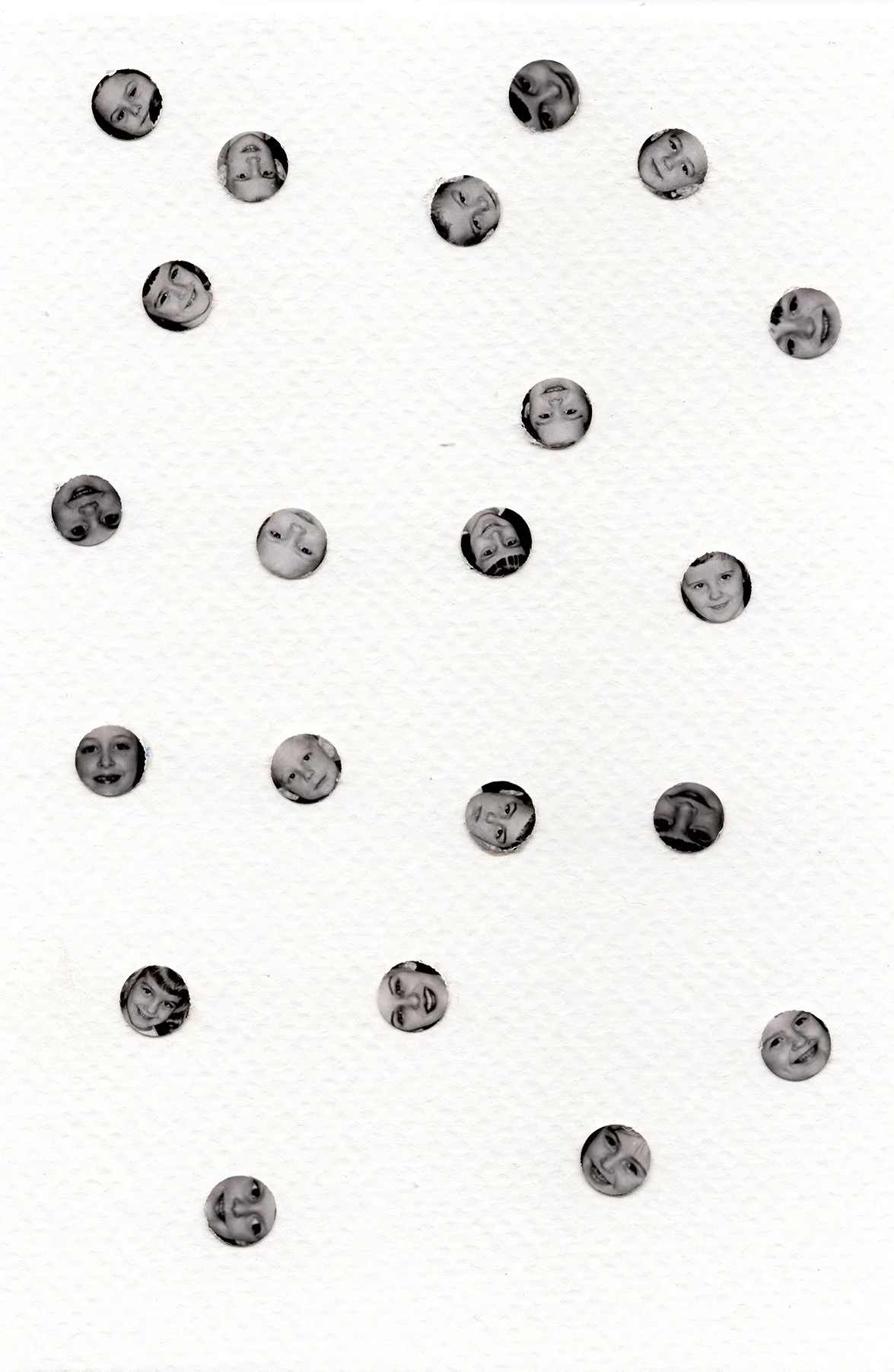 Recollection II 14a, 2026, Vintage photograph and auction catalog on watercolor paper, 6 x 4 inches