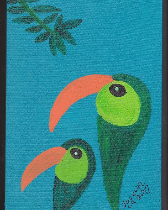 Toucans and the Deep Blue Sky #artist #painting #acrylicpainting #birdsofinstagram