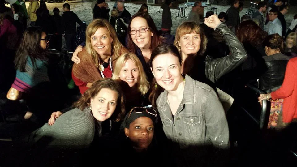 Members of MOXIE Theatre in the bleachers at El Henry opening night.