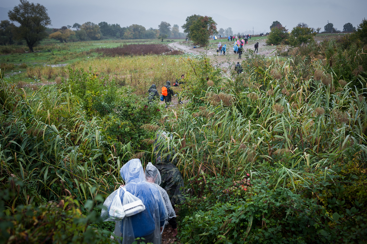 Refugees generally cross all borders by foot. The walk from Macedonia into Serbia is a ruggedy 5 mile stretch beside train tracks and through a muddy field. The area is officially called 'No Man's Land'. Oct 8, 2015.