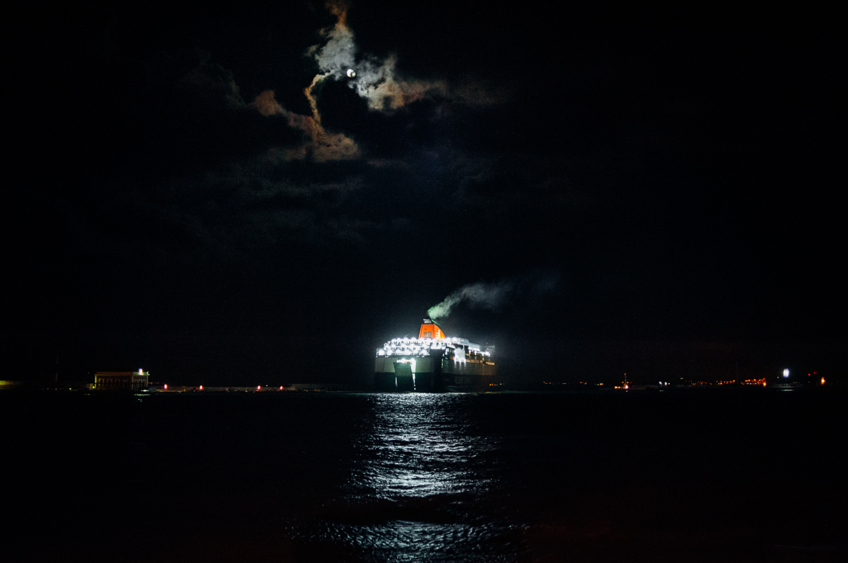 The daily evening ferry takes hundreds of refugees from the island of Khios to Athens on the Greek mainland. From there refugees and migrants will make their journey by land through the Balkans and on to Northern Europe. Oct 1, 2015.
