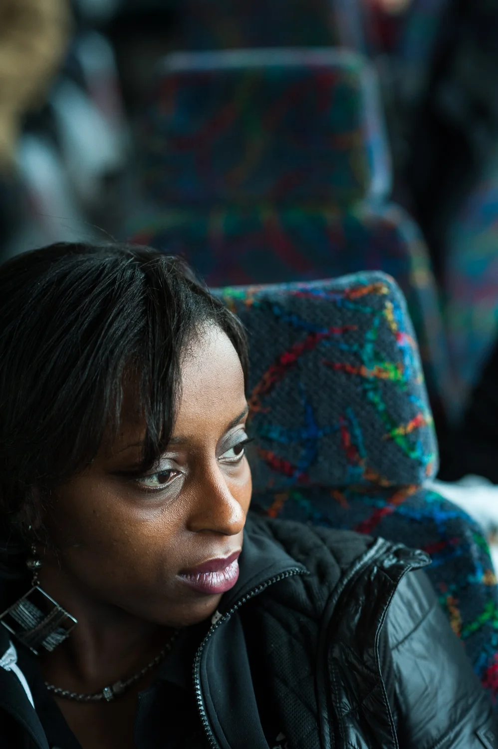 Monique, returning back to the city after visiting her boyfriend in a Correctional Facility upstate. The number of women who have incarcerated spouses is so high in the US that there are countless support groups for them that help deal with issues of isolation and shame. March 29, 2014.