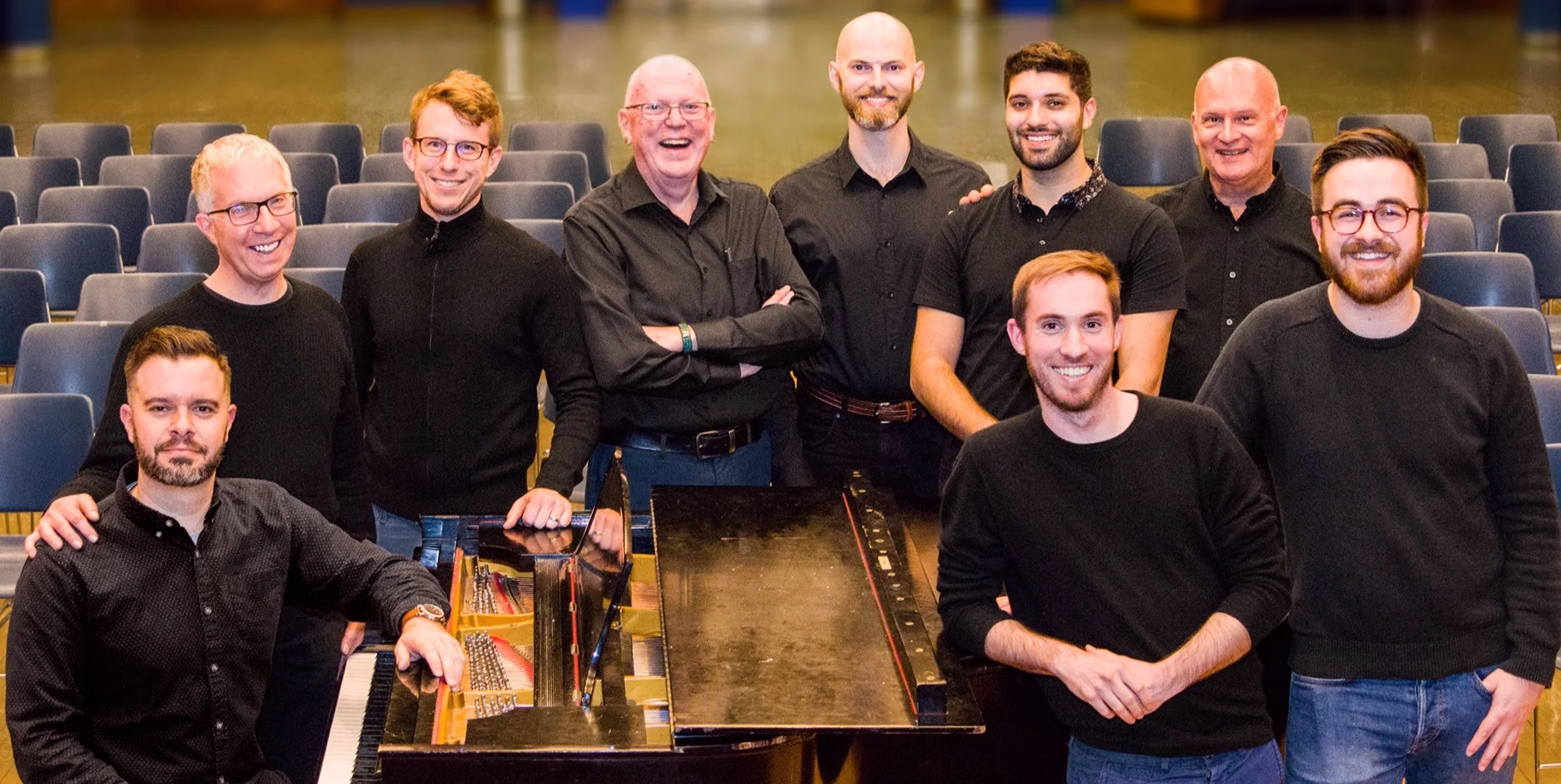 L to R: Bill Powell, Steve Ostrow, Matthew Robbins, Clay Morris, Jimmy Johnson, Kameron Ghanavati, Ron Languedoc, Ted Cherney, Scott Michael Brown