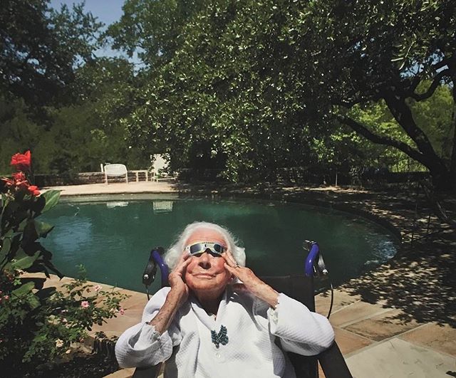 Rest In Peace Margaret McDermott....legendary philanthropist. The Dallas arts community wouldn’t be what it is without you. This was my favorite photo from Nan Coulter’s exhibition last fall at the Goss-Michael Foundation. #rip #margaretmcdermott #106yearsoflife #totaleclipse @nancoulter @gossmichaelfoundation