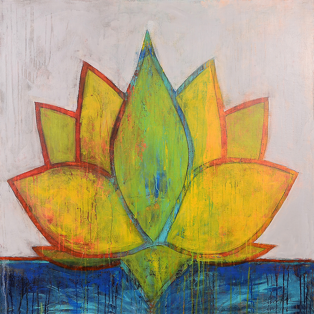 variegated  36x36  acrylic on canvas