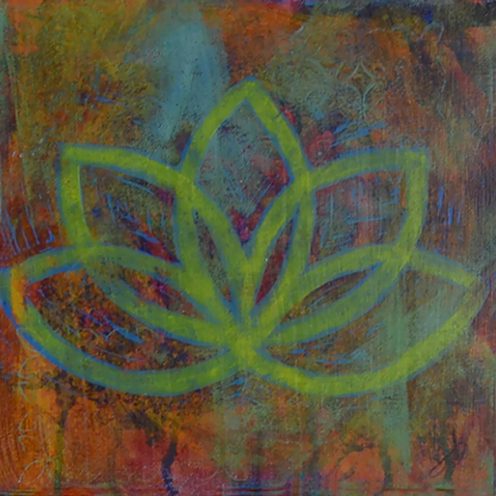 lotus 10x10 acrylic on canvas