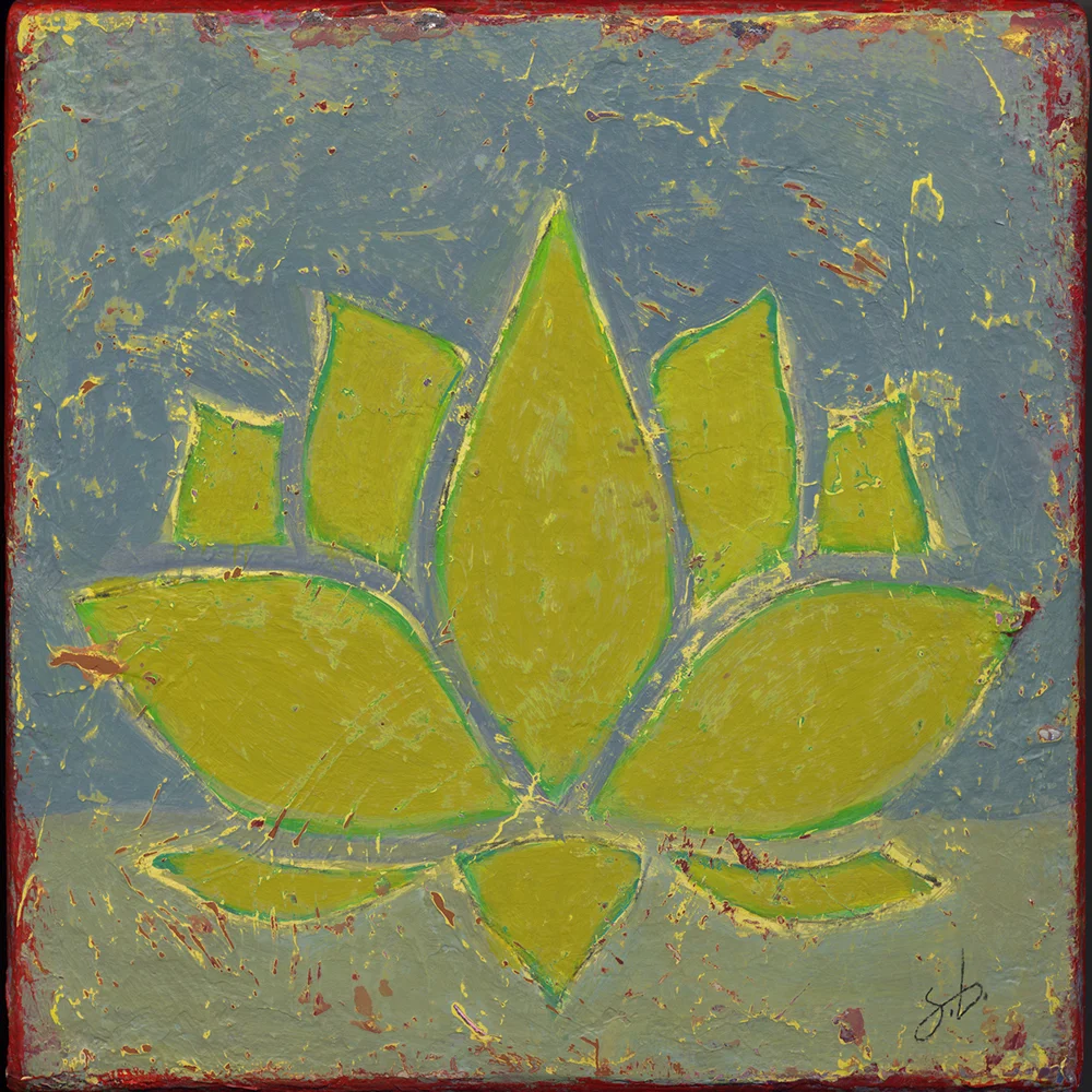 lotus  8x8  acrylic on wood