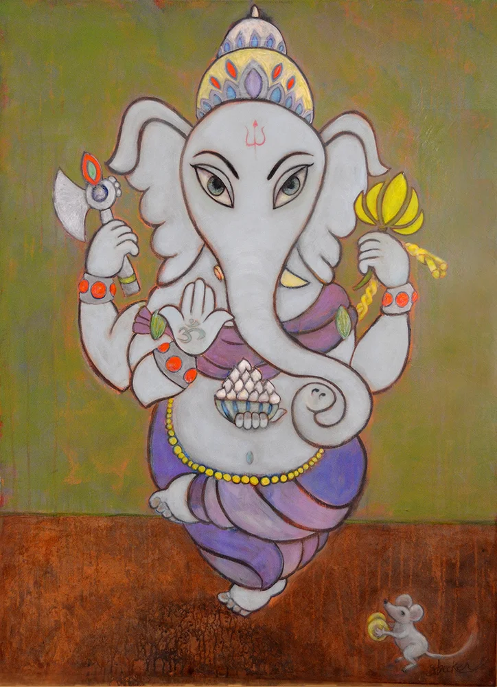 ganesha 40x36 acrylic on canvas