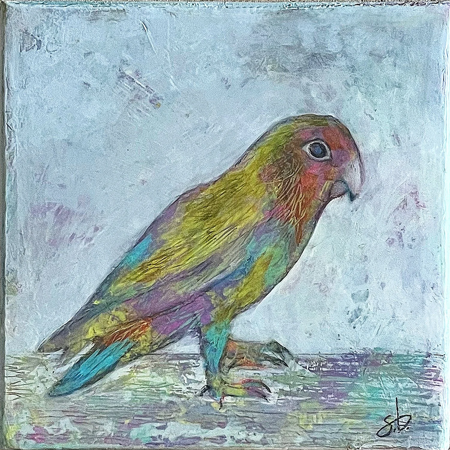 2022 PAINTING_lovebird walking_8x8_AOW.jpg