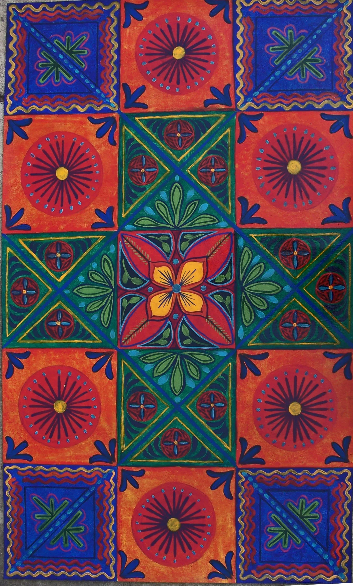 Floorcloth, approximately 40" x 28."