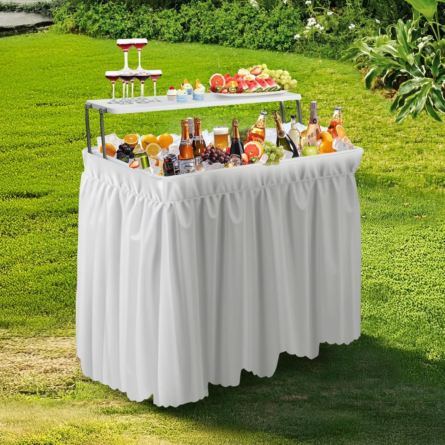 $30/ Per Ice Table Holds Up to 440 lbs Main Shelf and 45 lbs Top Shelf (White 22"D x 40"W x 42"H Item Weight 30 Pounds)