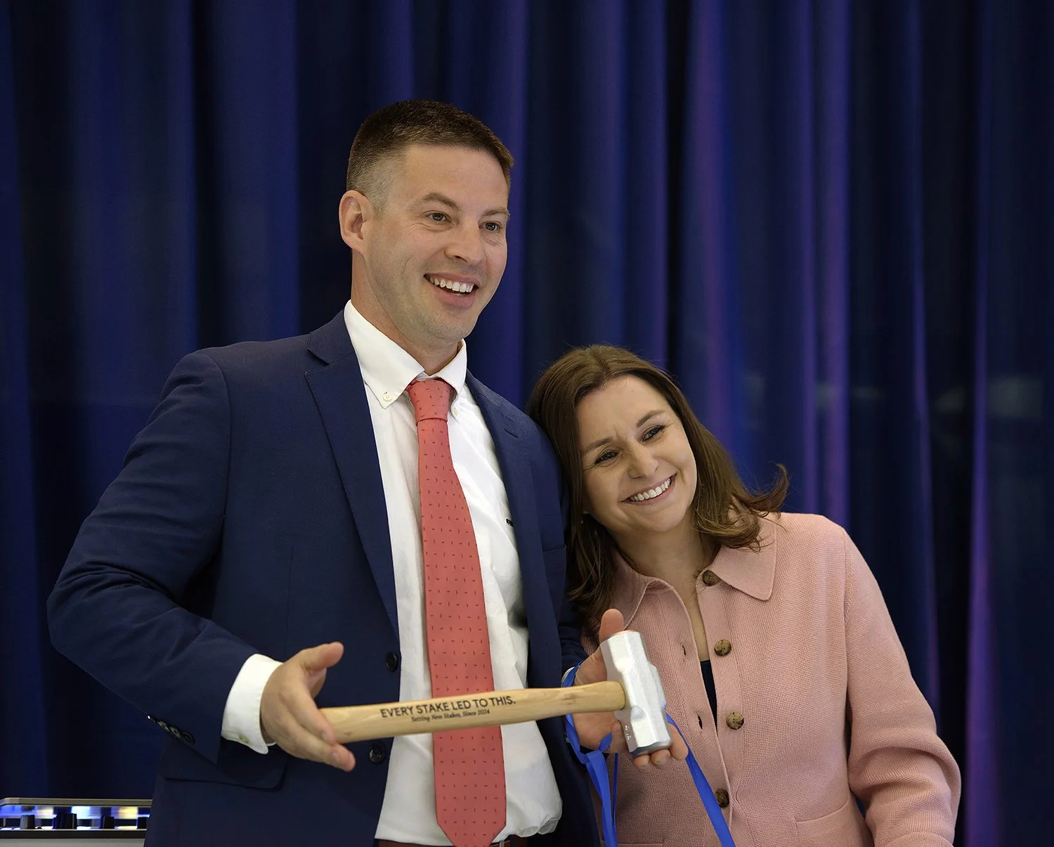 Ben Philbrook and wife with gift