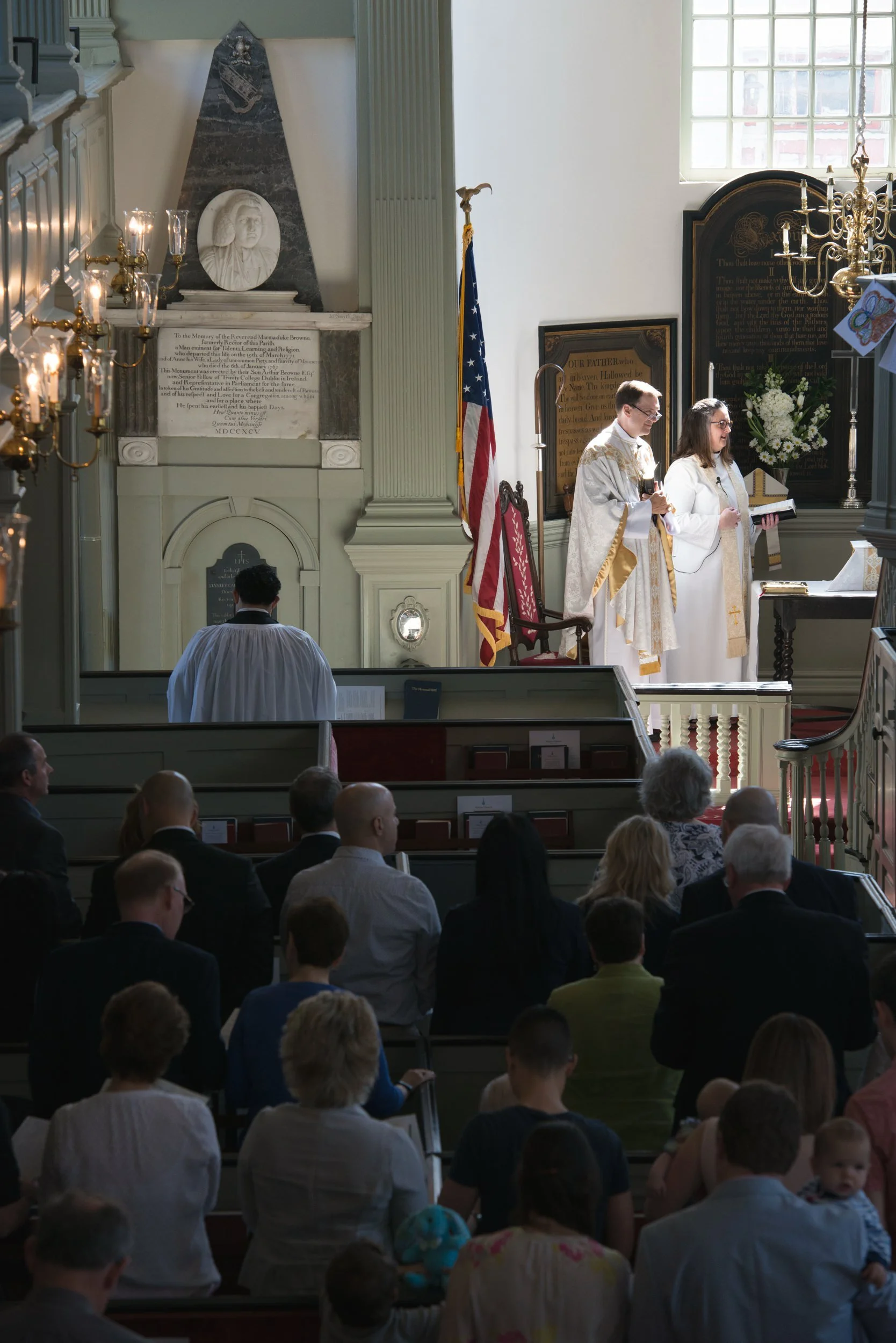 Congregation gathered during the baptism ceremony
