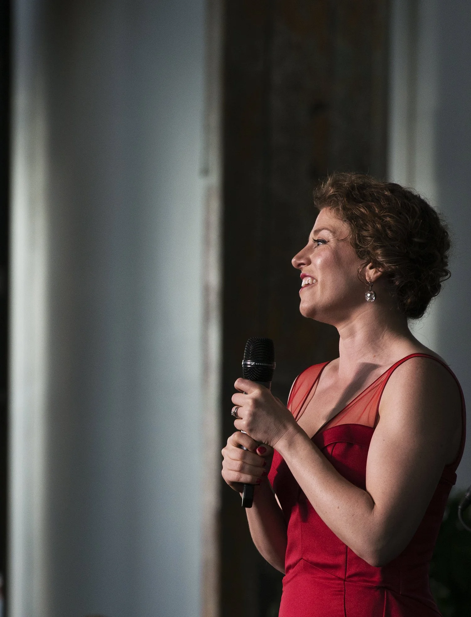 Speaker celebrating honoree at the Pell Awards Gala