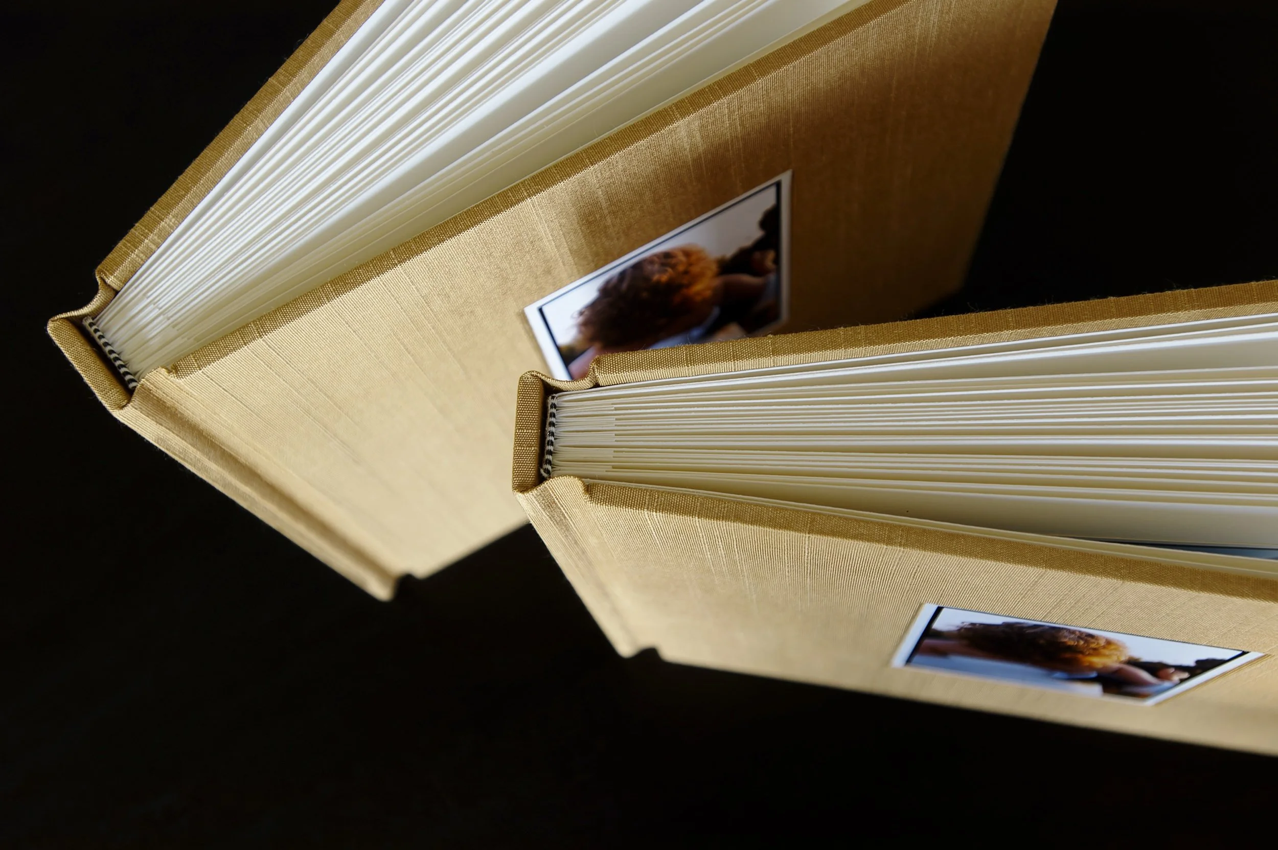 Parent album set with gold silk book cloth