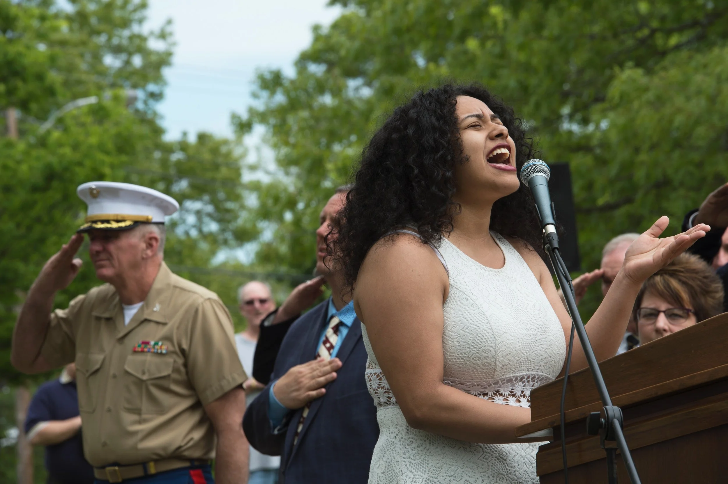 Singer during the annual 21 Heroes Memorial Ceremony.