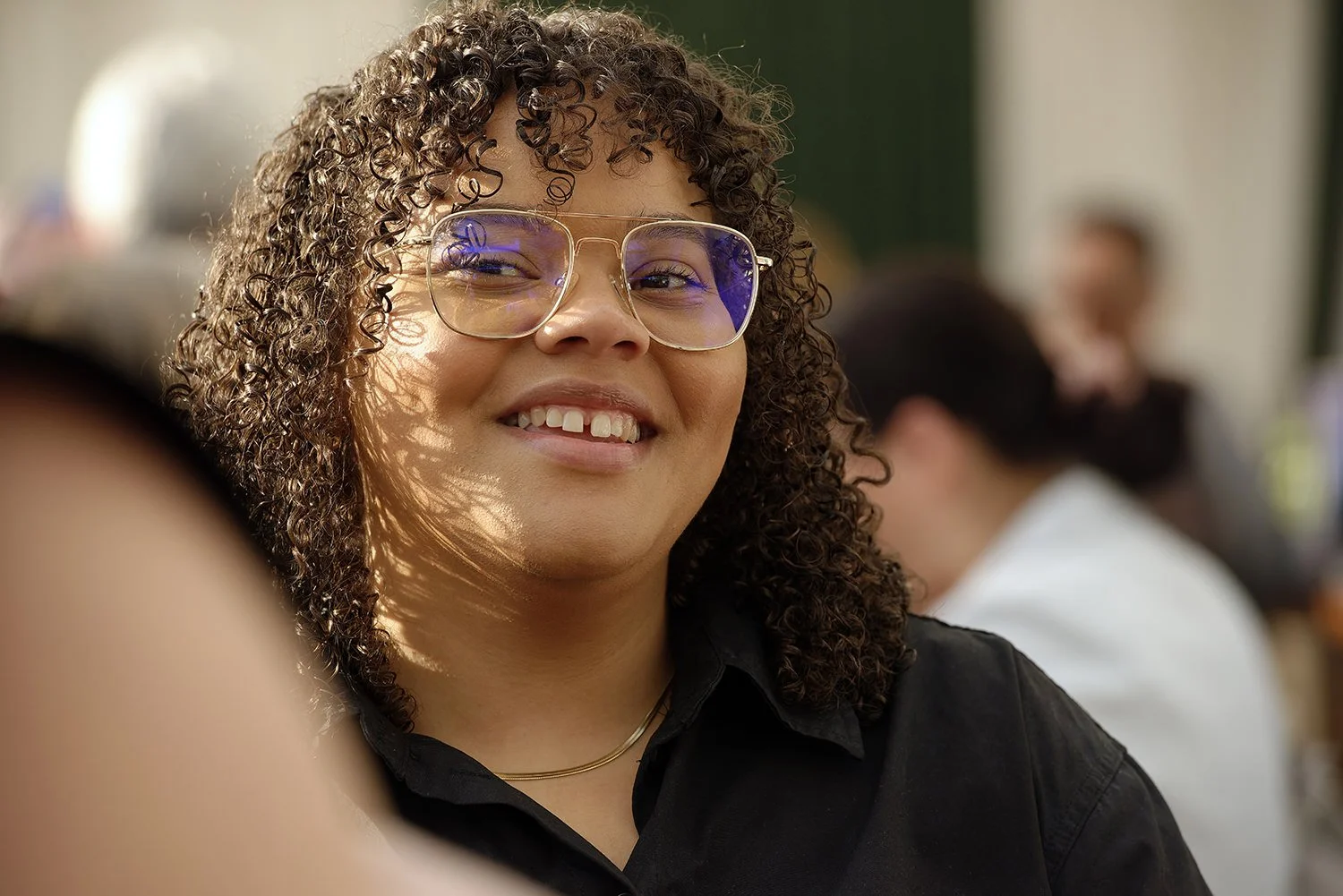 Candid natural light guest portrait at Chase Canopy event