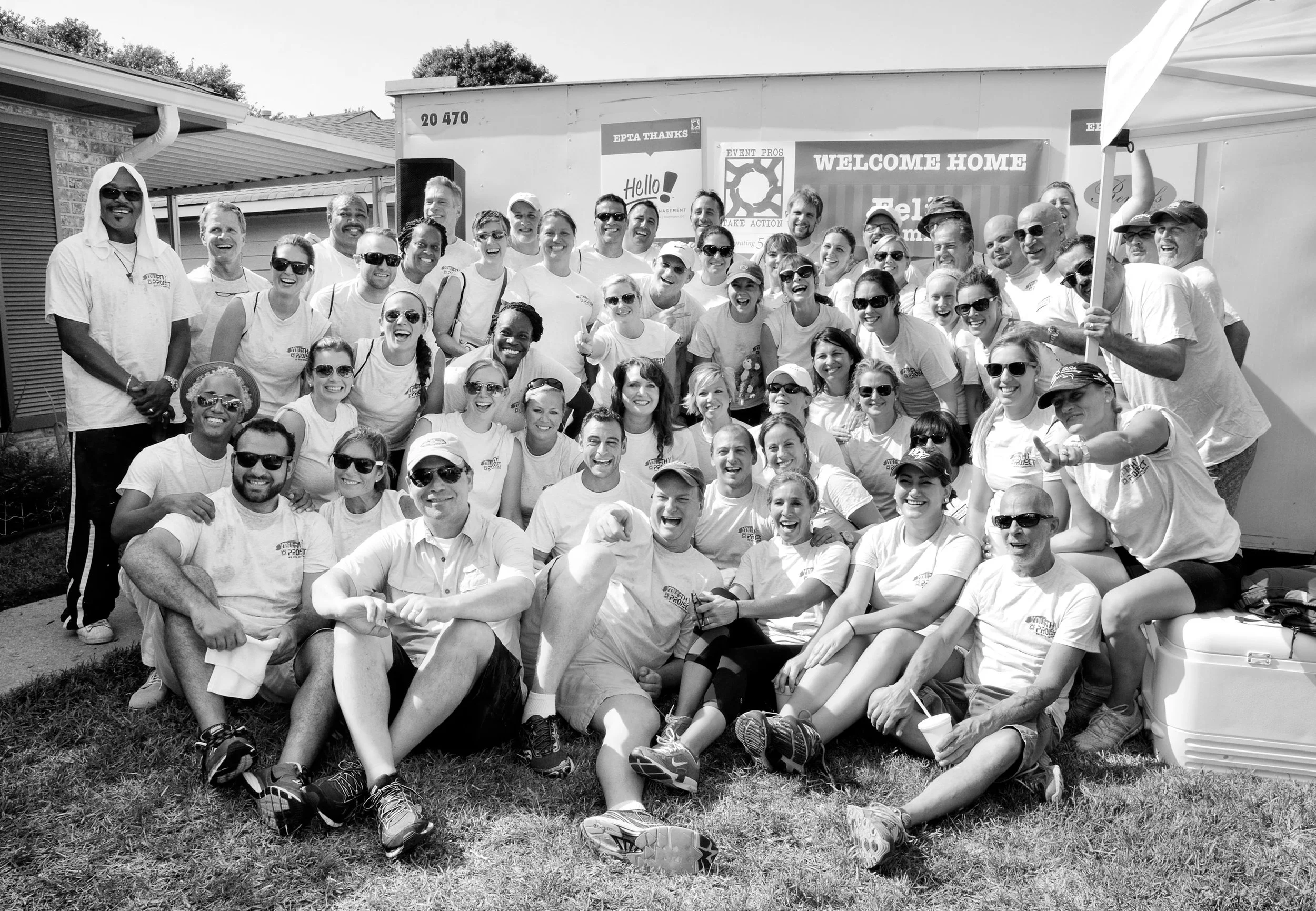 Group portrait of Event Pros Take Action volunteers following a successful service project.