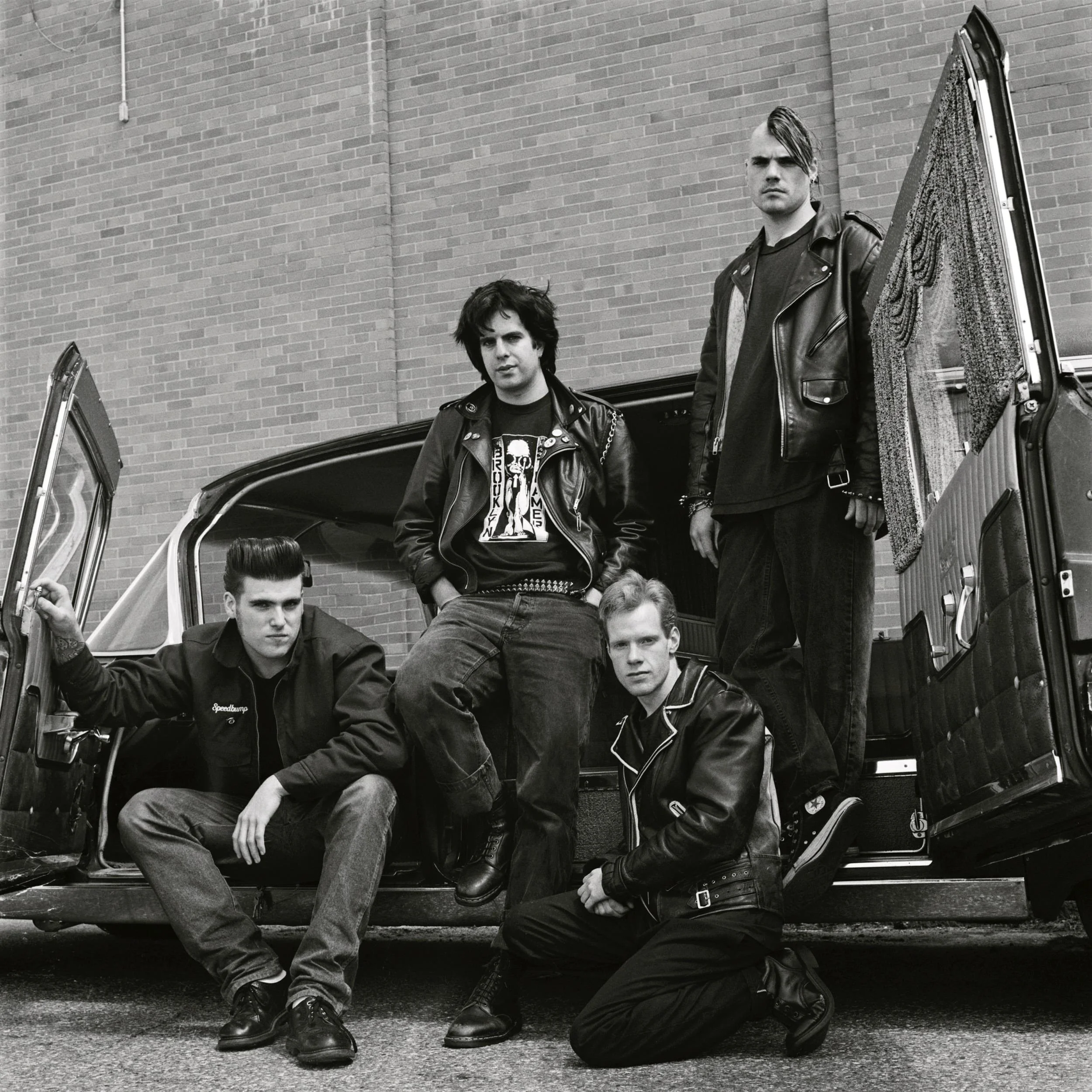 Members of punk rock band Brooklyn Steamer photographed on medium format black and white film.