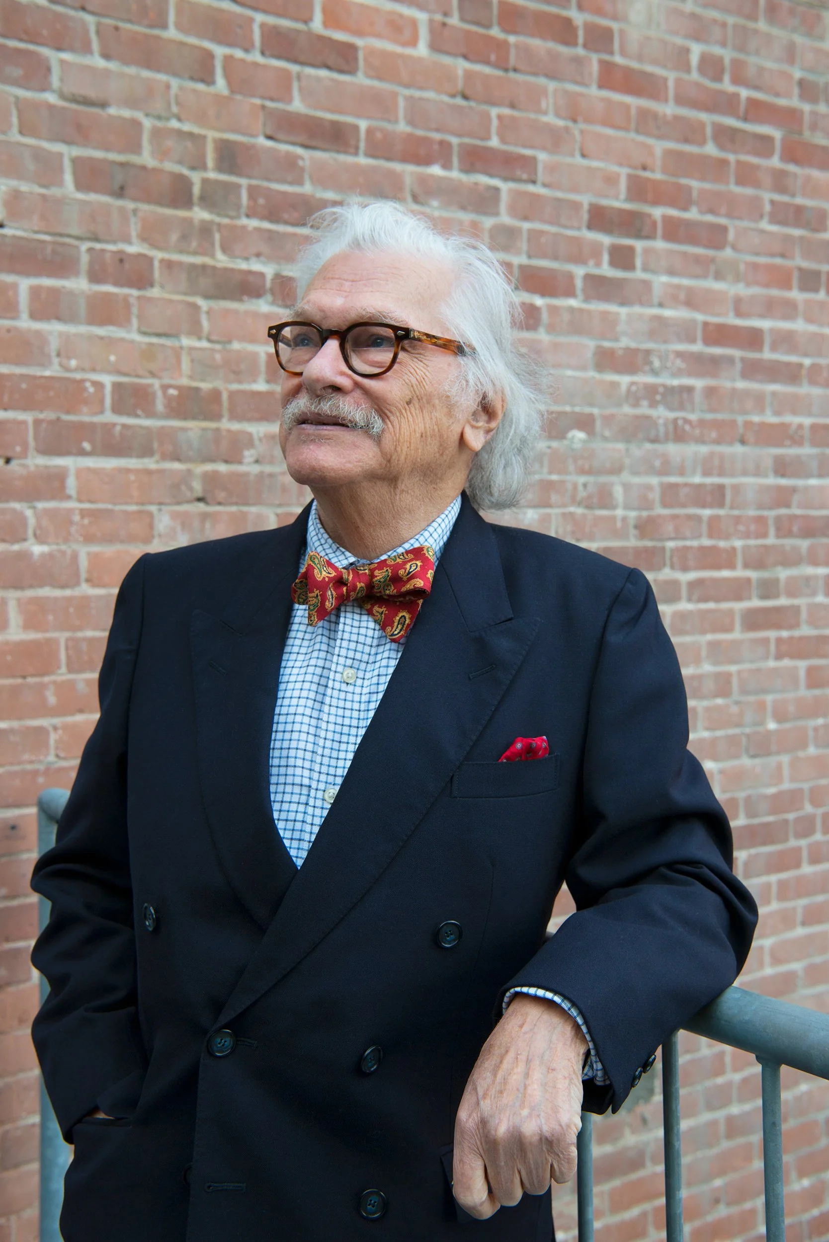Portrait of Morris Nathanson outside 163 Exchange Street in Pawtucket, Rhode Island