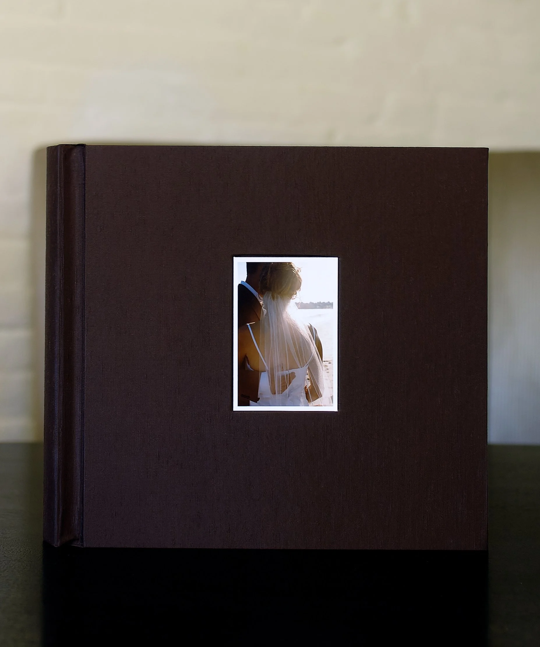 Brown silk album book cloth