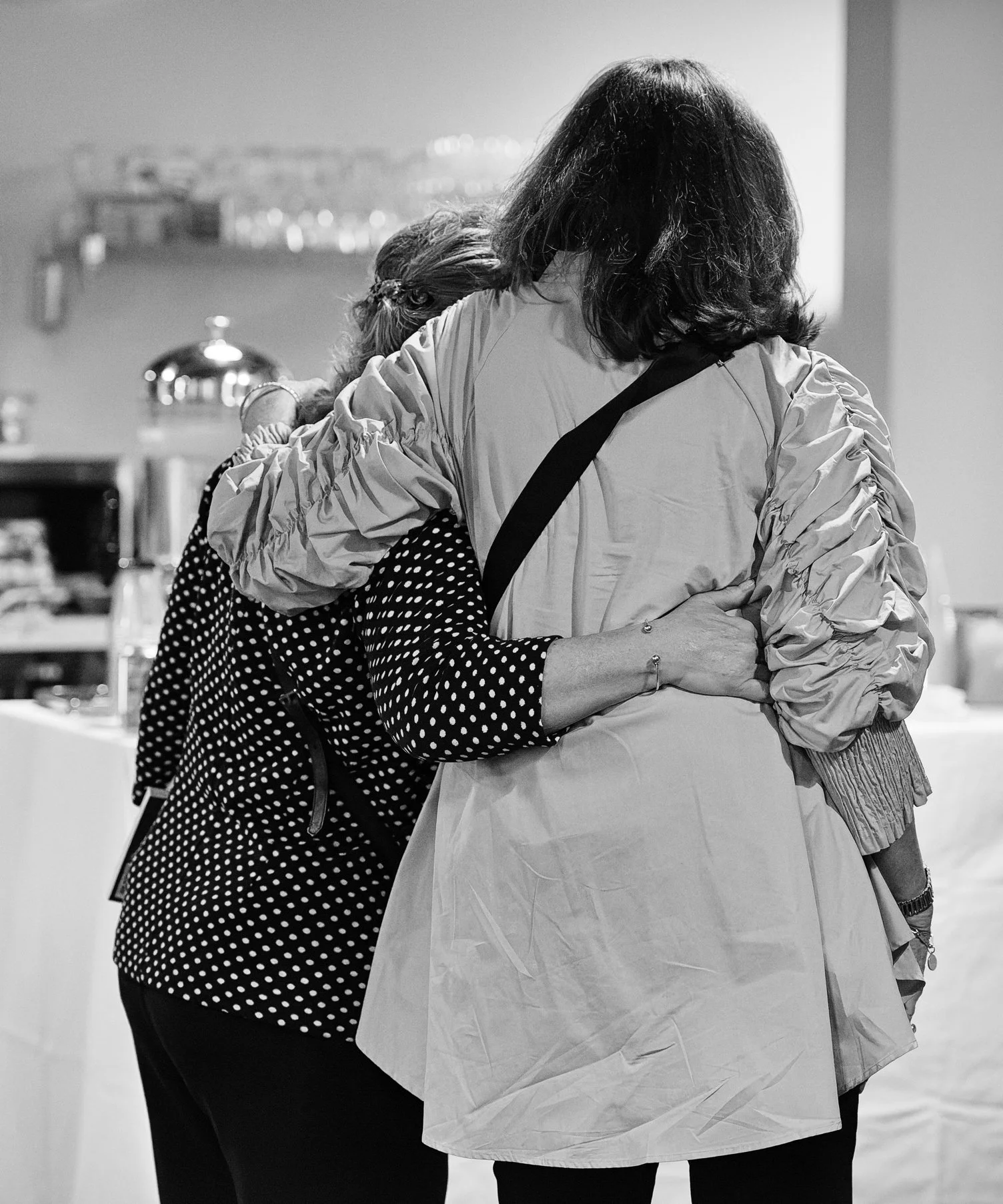 Guests embrace