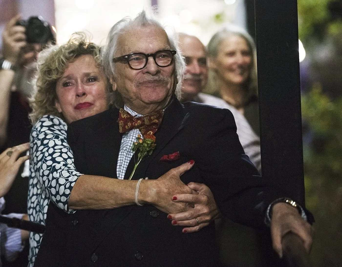 Phyllis & Morris Nathanson during Exchange Street Bridge dedication and lighting