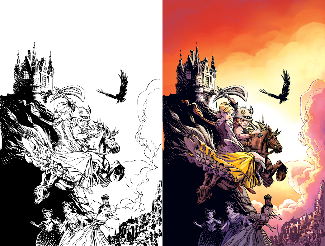 Princess Ugg Vol 2 cover (2015) (line art by Ted Naifeh)