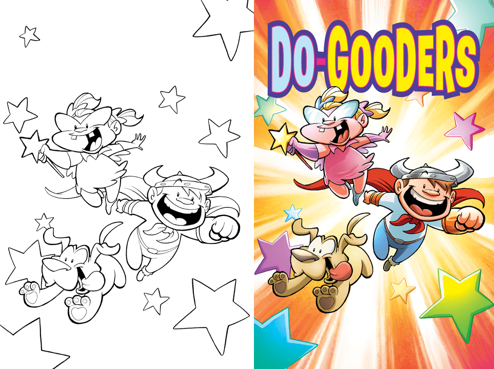 Do-Gooders (2015) cover (lineart by Justin Wagner)