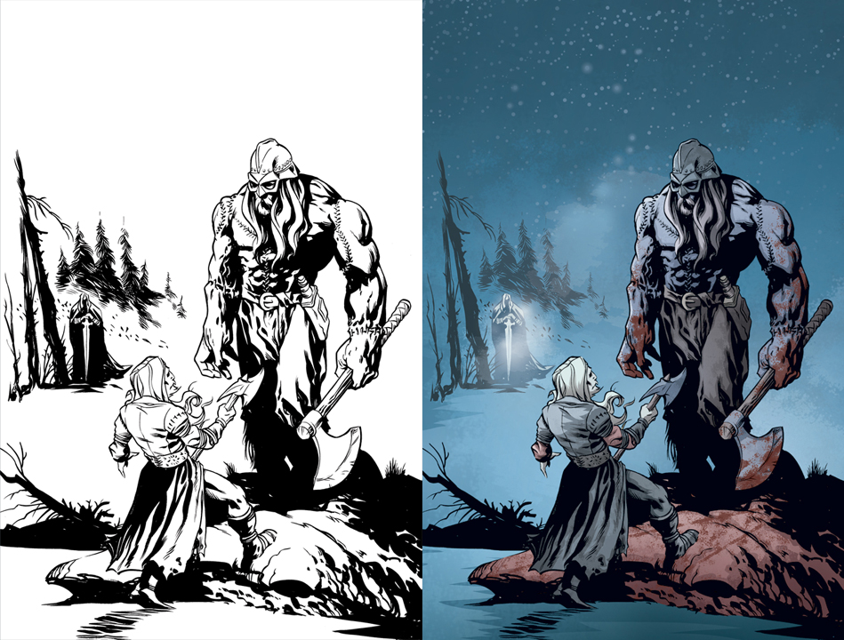Helheim #1 variant cover (2014) (lineart by Ted Naifeh)