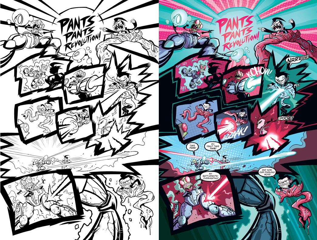 Invader ZIM #08 PG 20 (2016) (lineart by dave crosland)