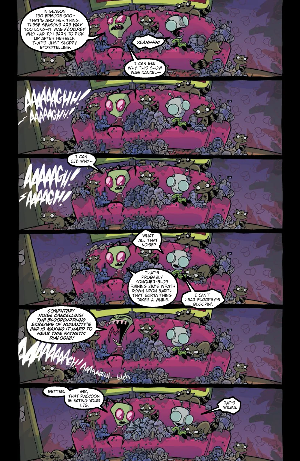 Invader ZIM #20 PG 14 (2017) (colors by Fred C. Stresing and written by Jhonen Vasquez)