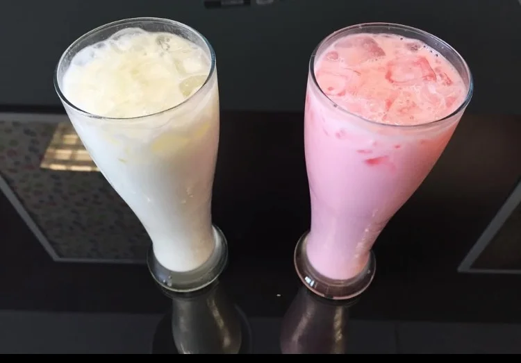 Mint-ginger and Rooh Afza Lassi