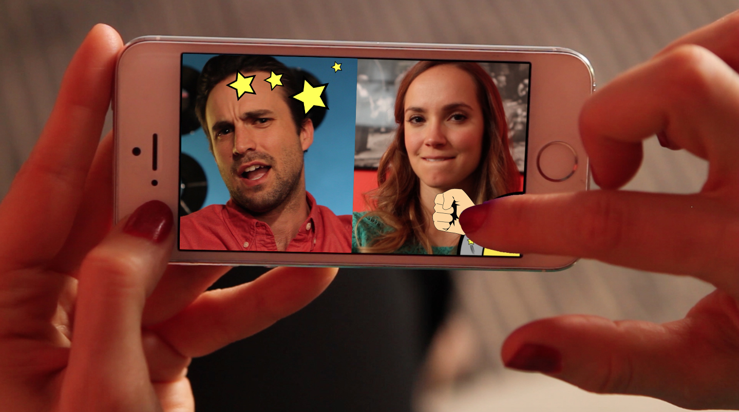 "Toontalk" videochat app with exaggerated emotions for Chatgame Inc.
