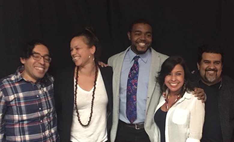 Left to right: Jose Angel Araguz, Christina Olivares, Darrel Alejandro Holnes, Peggy Robles-Alvarado, Lupe Mendez.