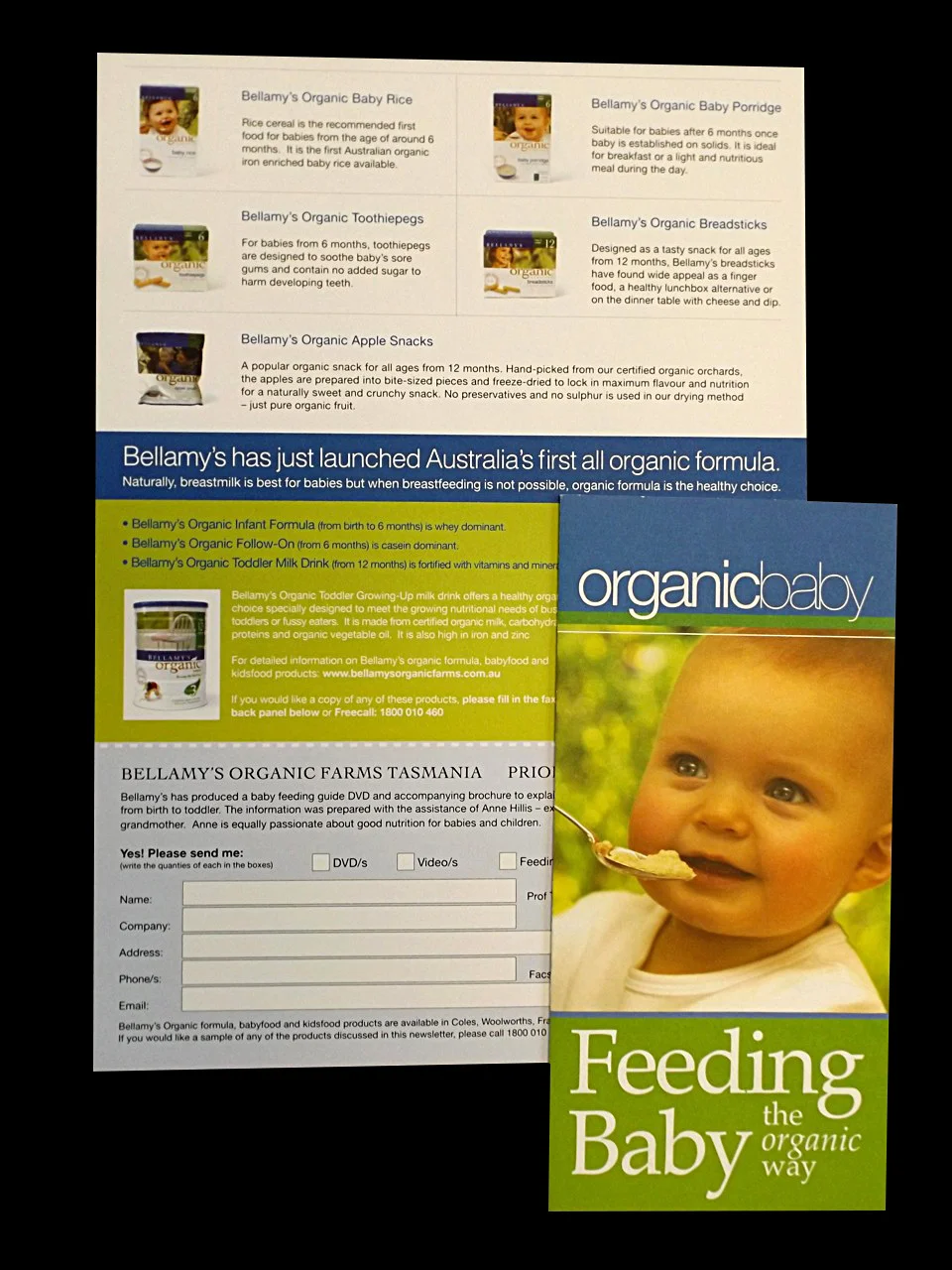 BELLAMY'S ORGANIC BABYFOOD - Packaging, photo styling, advertising, brochures, poster design and business collaterals.
